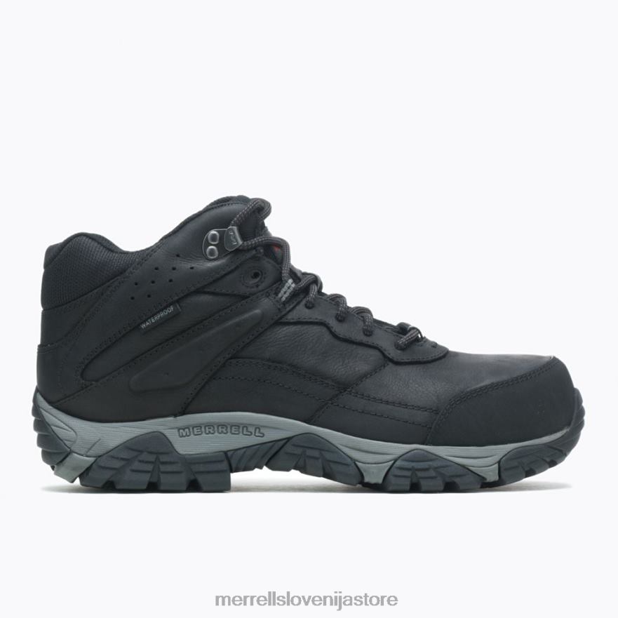 moški čevlje Črna T600D495 Merrell moab adventure mid waterproof fiber wide width (j004631w)