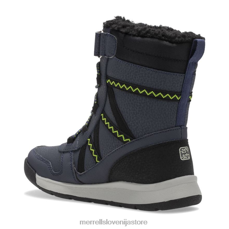 otroci čevlje mornarica/limeta T600D1508 Merrell vodoodporen škorenj snow crush 2.0 (mk263127k)