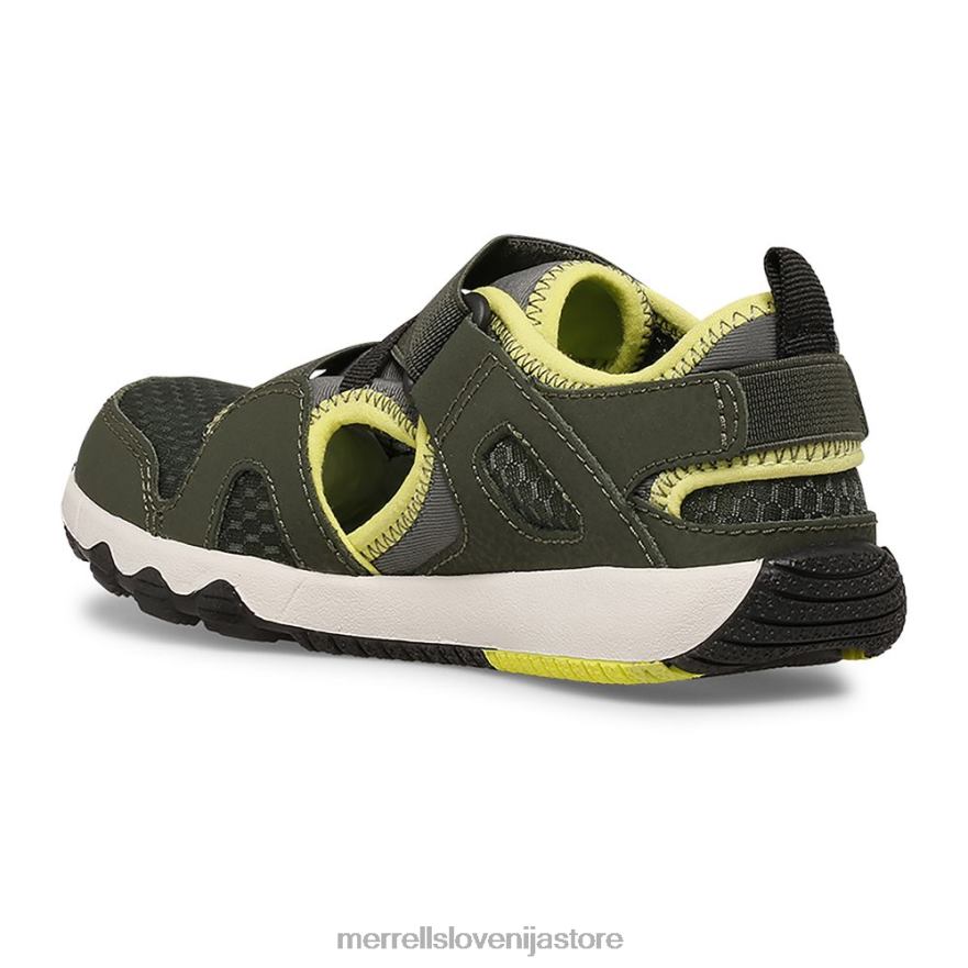 otroci čevlje olivno/limetino T600D1501 Merrell sandal monarch hydro free roam (mk265670k)