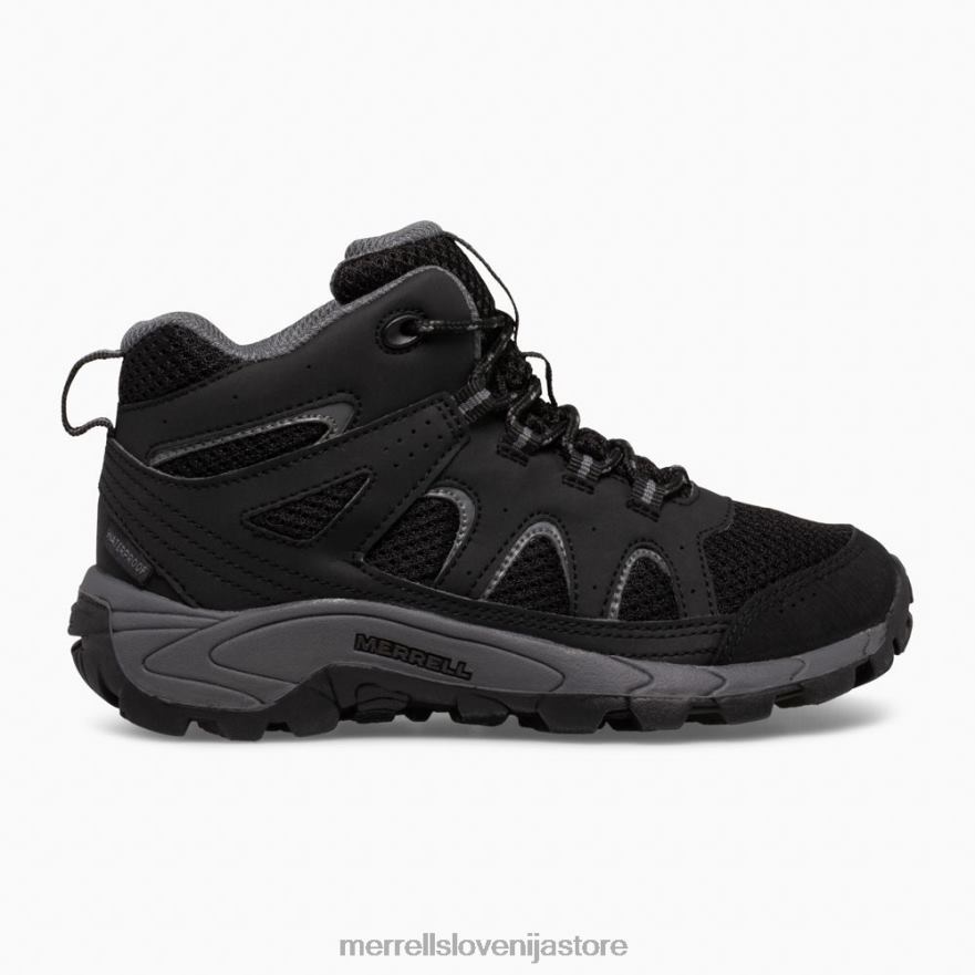 otroci čevlje črna/siva T600D1445 Merrell vodoodporen škorenj oakcreek mid lace (mk265426)