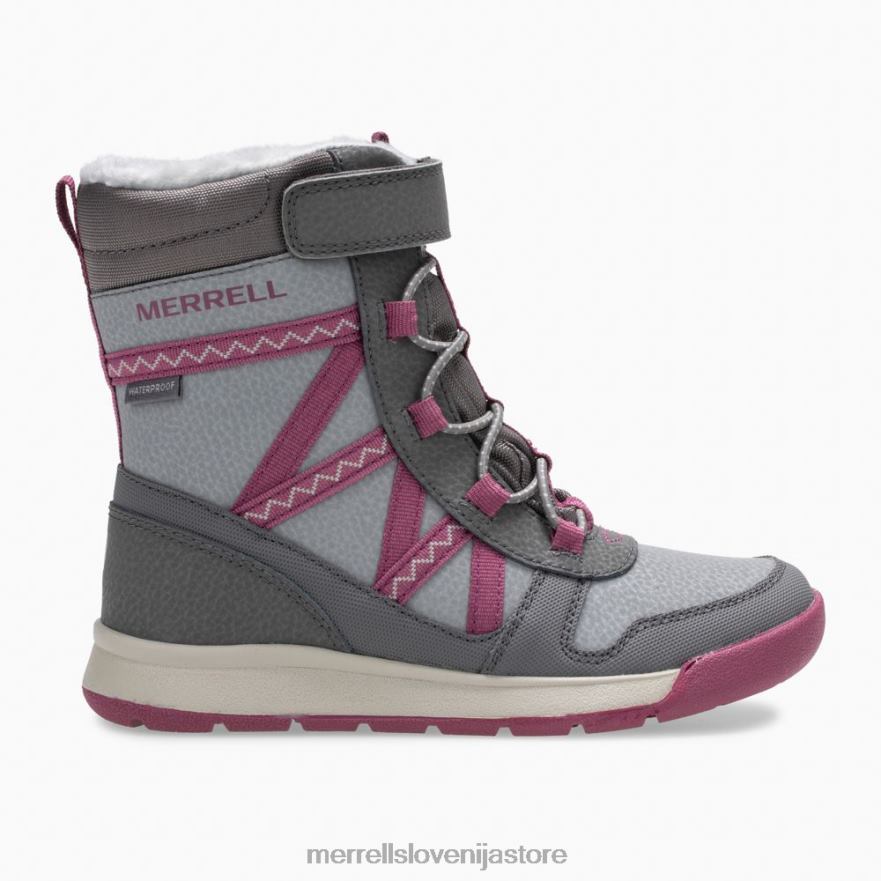 otroci čevlje siva/jagodičasta T600D1506 Merrell vodoodporen škorenj snow crush 2.0 (mk163129k)
